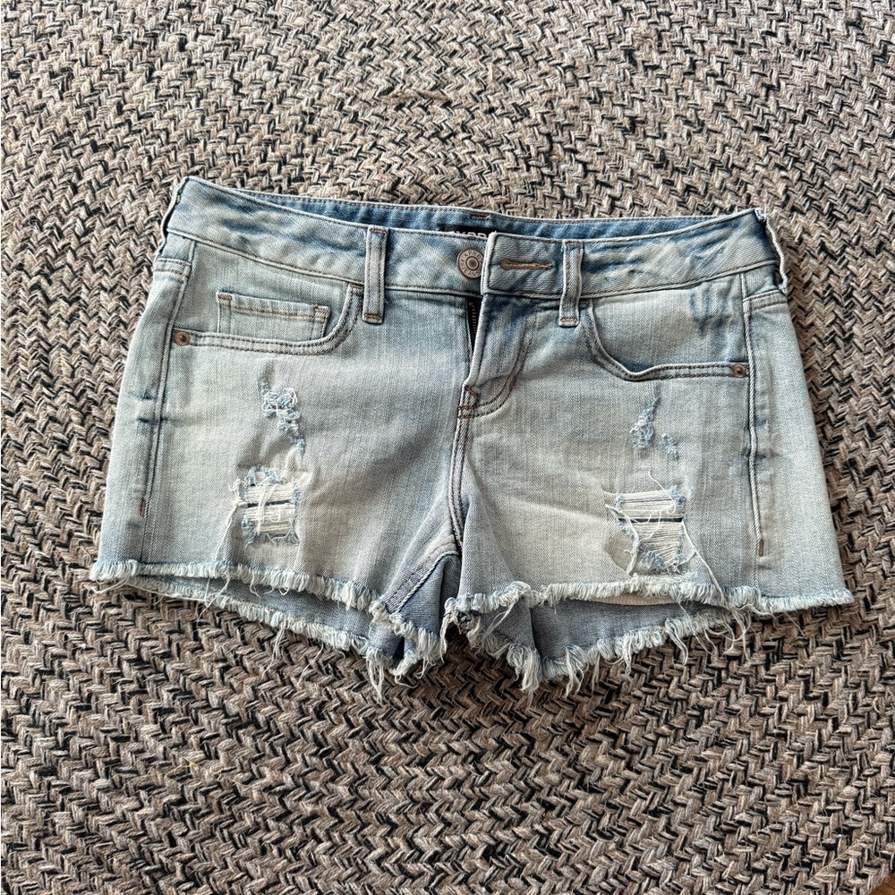 Express Blue Jean Shorts Distressed Casual Summer